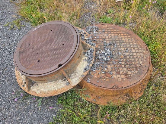 (2) Manhole Covers With Ring Support Equipment