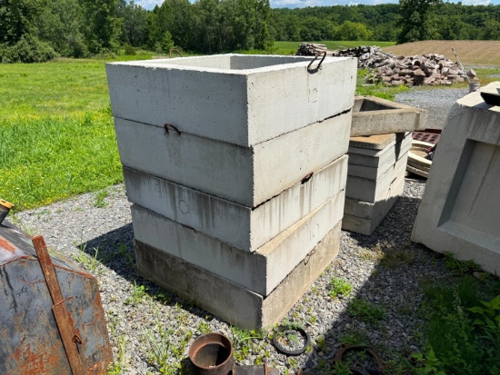 Qty Of Precast Concrete 10in. & 12in. Catch Basin Risers Support Equipment
