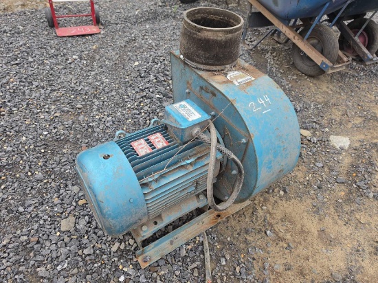 Industrial Centrifugal Blower W/ Leroy-Somer Electric Motor Support Equipment