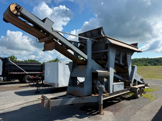 RAWSON 38242 SCREENING PLANT SN:95590 powered by Deutz diesel engine, equipped with feed hopper w/