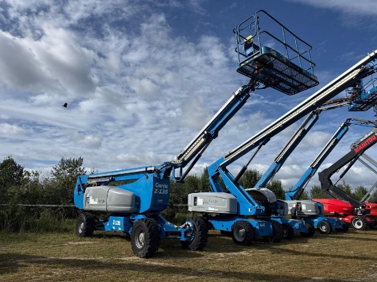 GENIE Z135-70 BOOM LIFT SN:1363RC 4x4, powered by diesel engine, equipped with 135ft. Platform