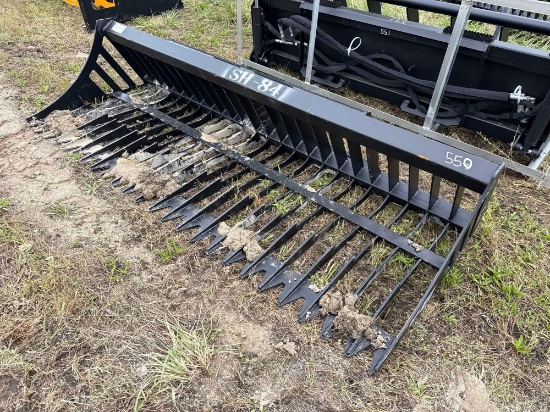 New Greatbear 84in. Hydraulic Rock Bucket Skid Steer Attachment