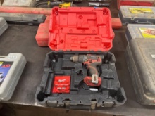 BAUER 20 VOLT DRILL WITH MILWAUKEE CASE SUPPORT EQUIPMENT