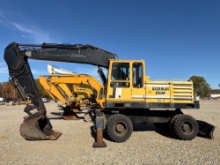 AKERMAN H10 RUBBER TIRED EXCAVATOR SN:8061 powered by diesel engine, equipped with Cab, hydraulic