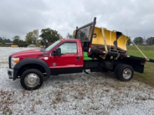 2015 FORD F550XL SD FLATBED DUMP TRUCK VN:C29395 WITH DUMP KIT, 4x4, powered by 6.7L diesel engine,