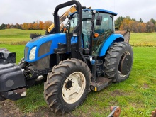 NEW HOLLAND TS6.110 AGRICULTURAL TRACTOR 4x4, powered by diesel engine, equipped with EROPS, air,