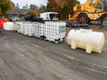 (5) TOTE TANKS & (2) PLASTIC TANKS SUPPORT EQUIPMENT