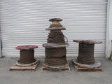 (Qty - 5) Partial Spools of Braided Steel Cable-