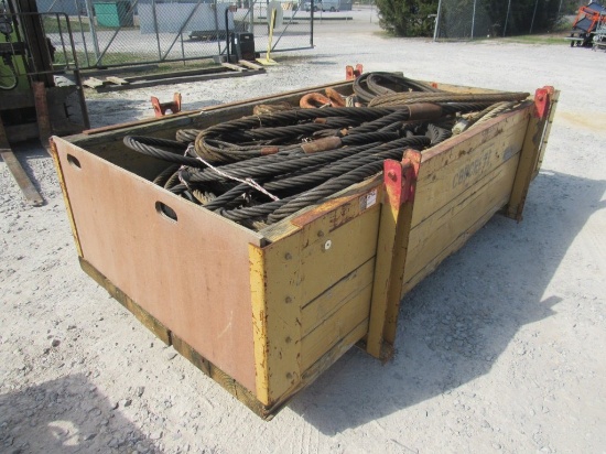 Crate of Braided Steel Slings and Spreaders-