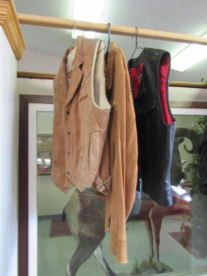 Suede Vest, Suede Jacket and Leather Vest-