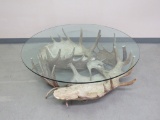 Moose Antler Glass Top Table-