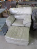 Leather Chair with Ottoman-