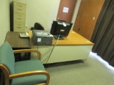 Desk, File Cabinet, and Chairs-