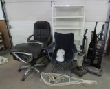 Chairs, Shelving Unit and Vacuums-
