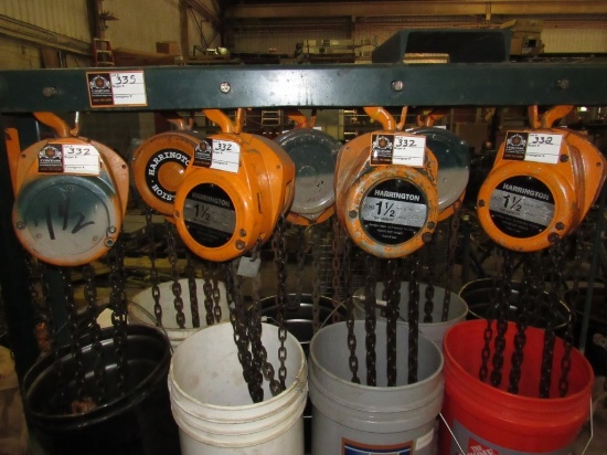 (Qty - 4) 1-1/2 Ton Chain Hoist-
