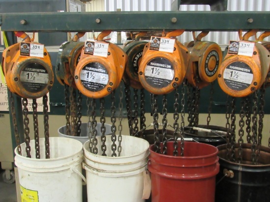 (Qty - 4) 1-1/2 Ton Chain Hoist-