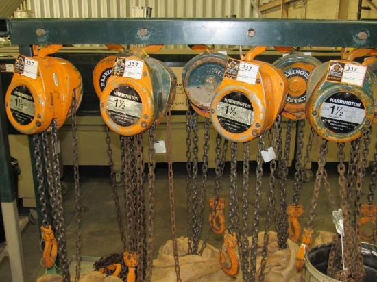 (Qty - 4) 1-1/2 Ton Chain Hoist-