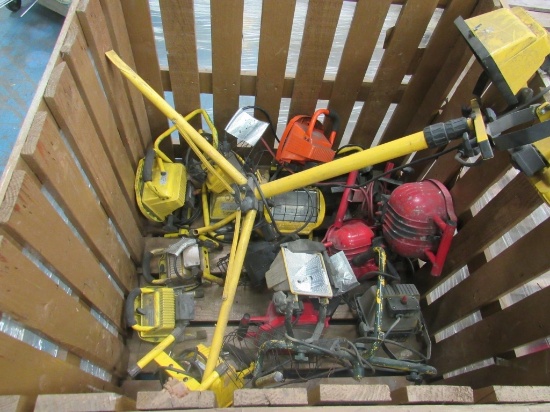Broken Work Lights, With Crate-