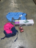 Duffel Bag, Head Lamp, Tent and Backpack-