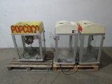 (Qty - 3) Gold Metal Popcorn Machines-