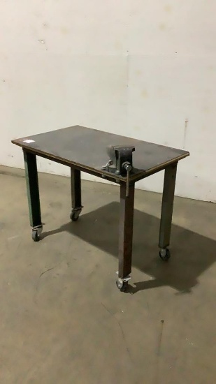 Rolling Shop Table w/ Vise-