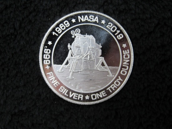 1 Troy Ounce NASA Apollo 11 Silver Round-