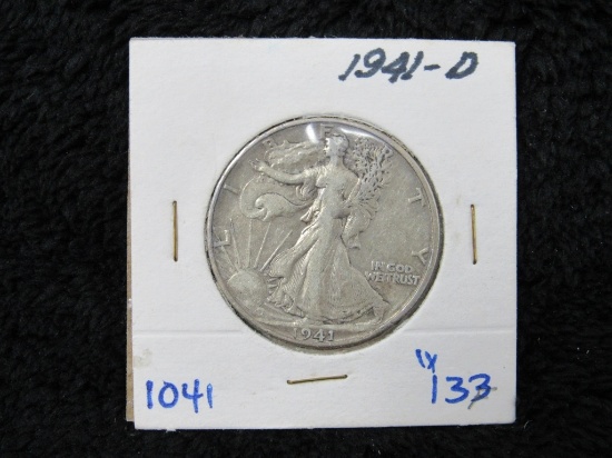 1941-D Walking Liberty Silver Half Dollar-