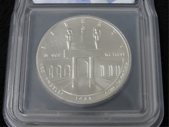 1984-P Olympics $1 Silver Comm Coin - MS70-