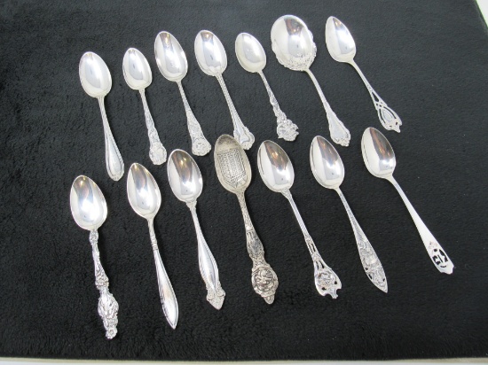 (Qty - 14) Early 1900's Sterling Silver Spoons-