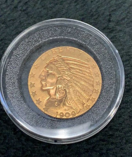 1909 $5 Gold Half Eagle-