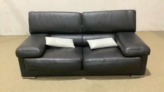 Roche Bobois Modern Leather Sofa-