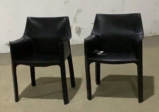 (Qty -2) Mario Bellini Designed 413 Cab Arm Chairs
