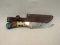 Damascus Steel Hunting Knife w/ Sheath-