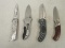 (qty - 4) Assorted Folding Pocket Knives-