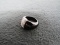 Unmarked White Gold Onyx Dome Band Ring-