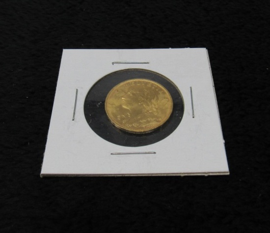 1922 20 Swiss Francs Helvetia Gold Coin AU/BU-