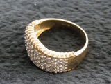 14K Gold Pave Set Diamond Ring-