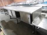 Rolling Stainless Steel Table With Cabinets-