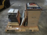 Filing Cabinet, Printer, and Assorted Art-
