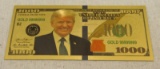 Novelty Donald Trump Gold Foil $1000 Bank Note-