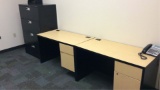 (QTY - 4) Desks and Lateral File Cabinet-