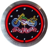 Live to Ride Motorcycle Neon Clock-