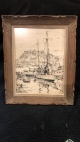 Characoal Sailboat Sketch-