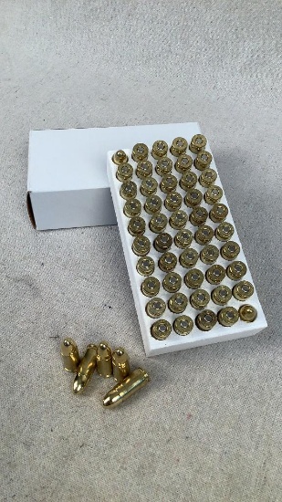 50ct 115 gr FMJ (Brass Jacket) 9mm Luger Ammo