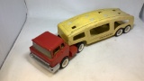 Structo Metal Toy Semi Truck and Car Hauler-
