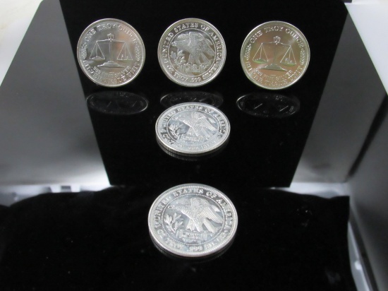 (Qty - 5) 1 Troy Oz "Trade Unit" Silver Bullion