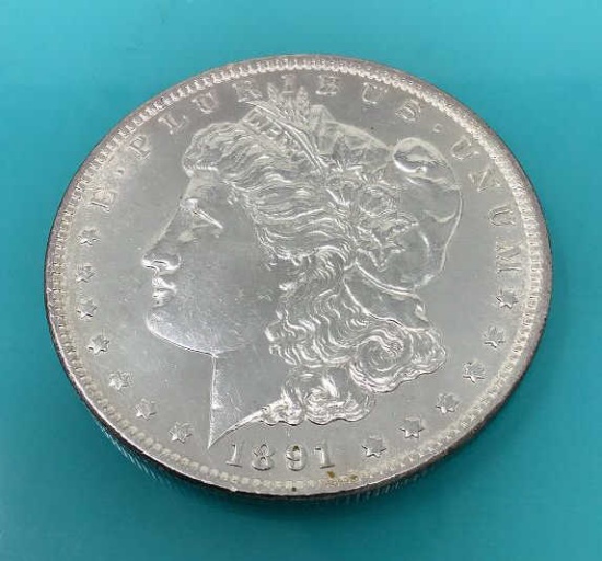 1891-CC Spitting Eagle Morgan Silver Dollar-