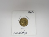 1913 $2.5 Gold Indian Head
