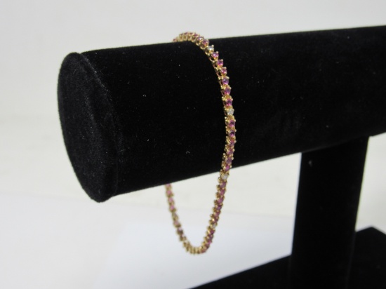 14kt Gold Ruby & Diamond 7" Bracelet * Appraisal*