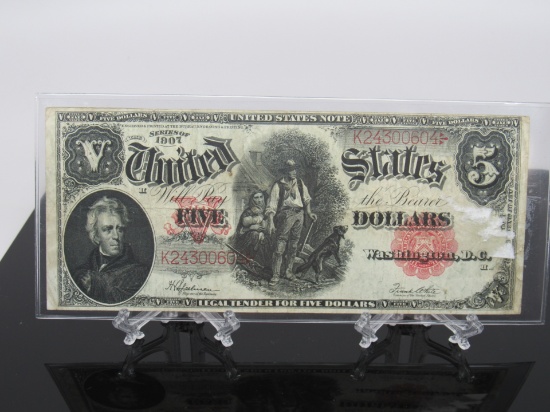 1907 $5 " Wood Chopper" Note